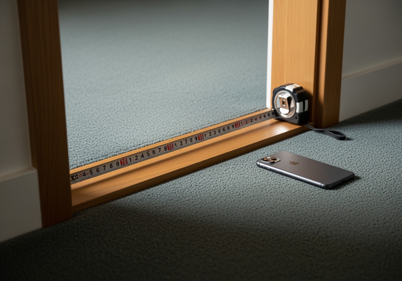 Measuring a doorway opening with a tape measure