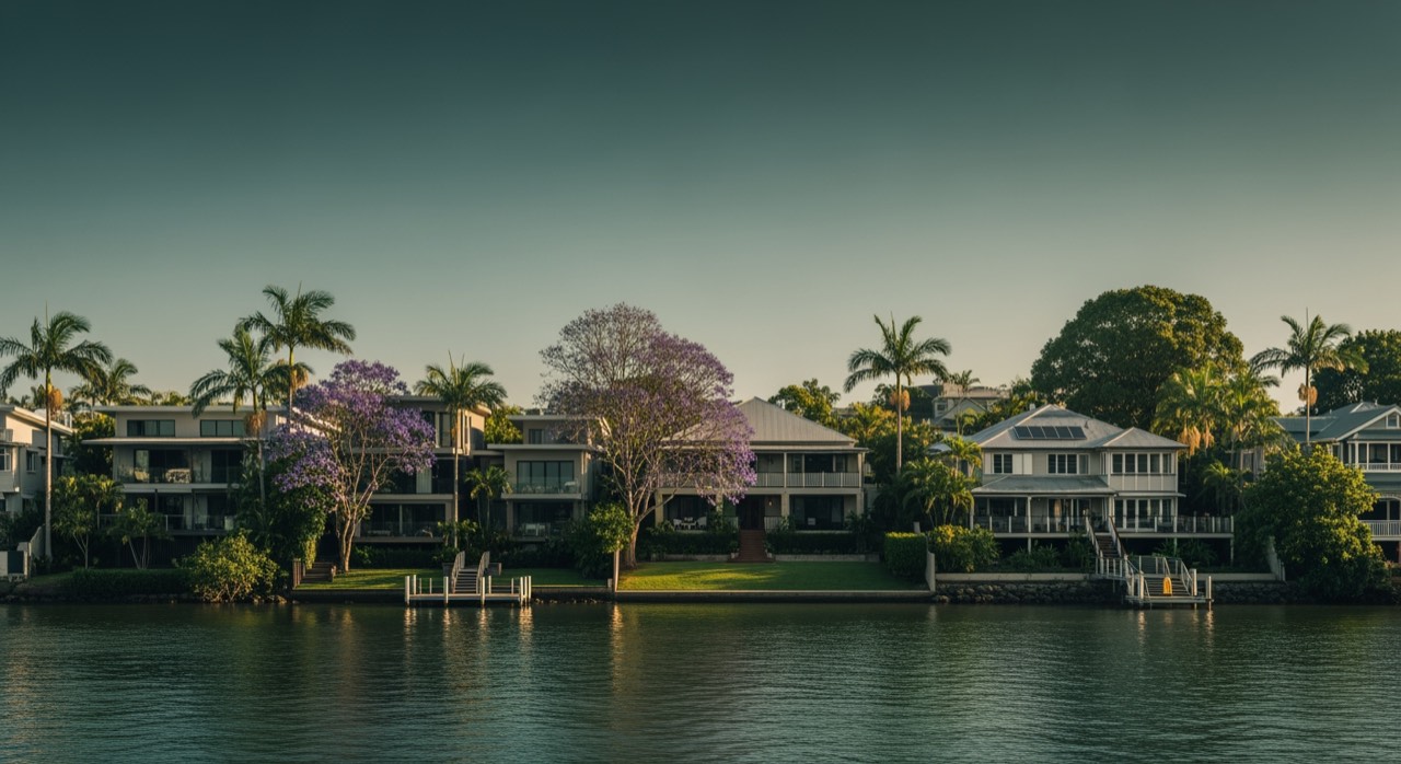 A calm Brisbane riverside residential area