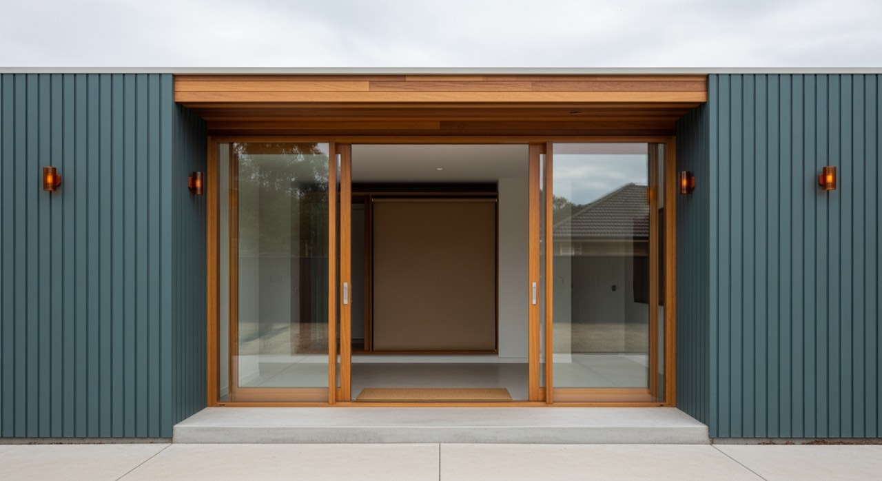 Wide sliding doors at an Australian property